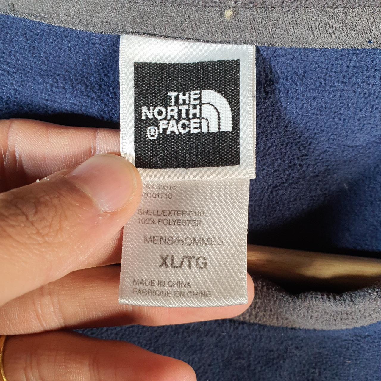 Vintage The North Face TNF Teddy Fleece Sweatshirt Mens XL Navy Blue Pullover Logo
