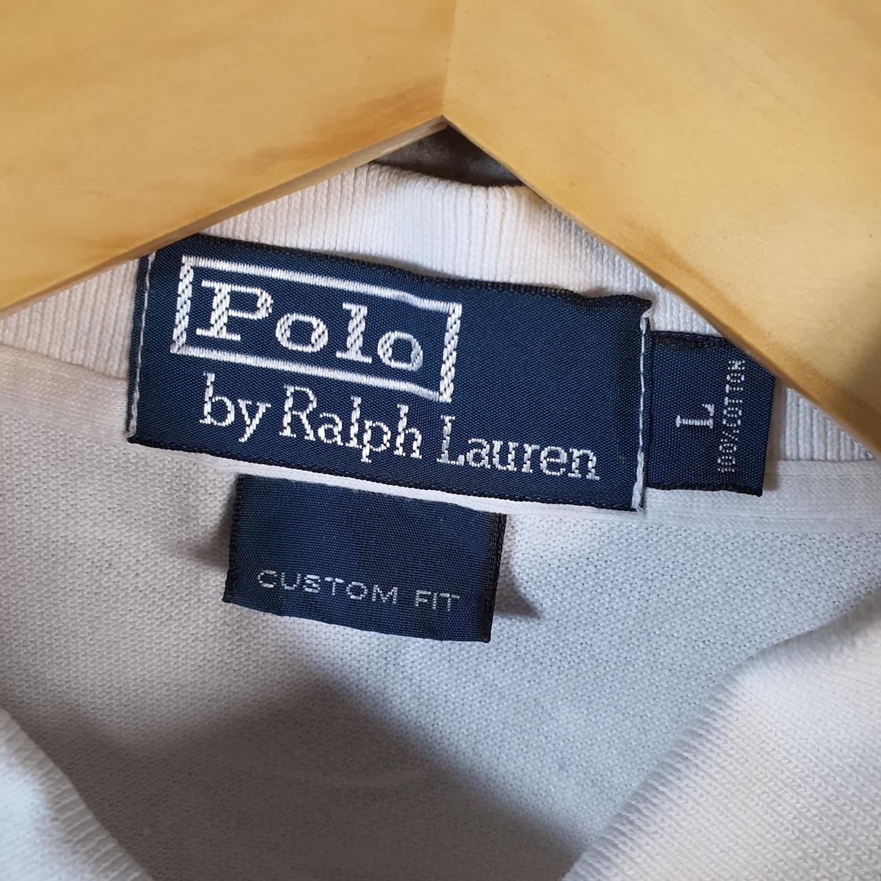 Vintage Ralph Lauren Polo Shirt Men’s Large White Custom Fit Embroidered Pony
