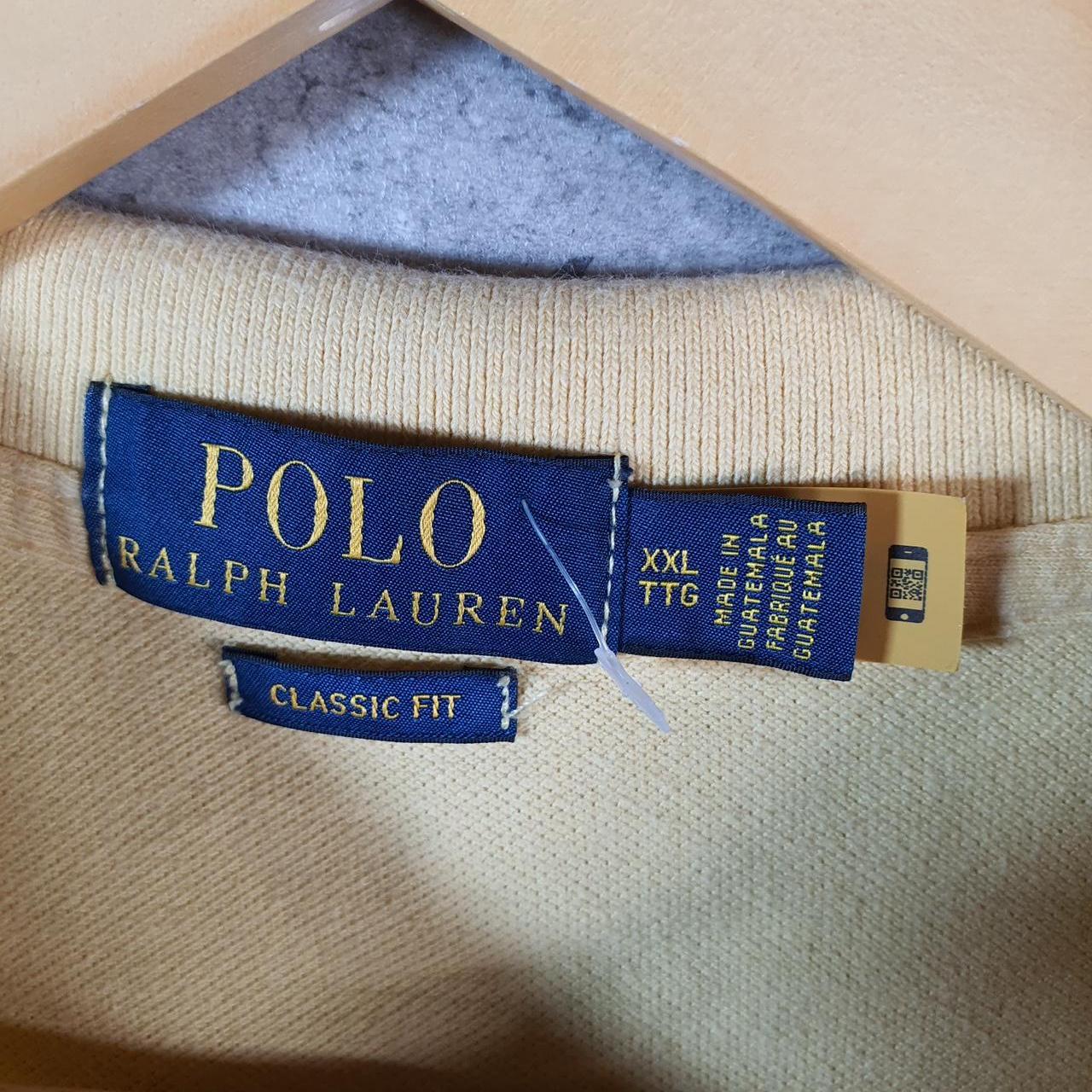 Vintage Ralph Lauren Polo Shirt Men’s 2XL Yellow Classic Fit Cotton Embroidered Pony