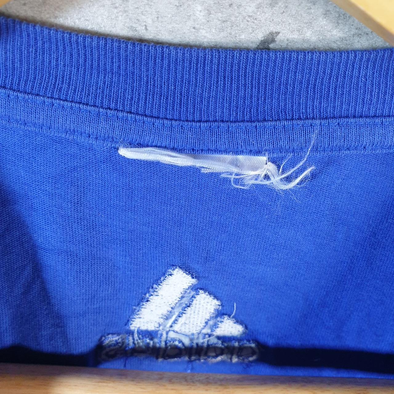 Vintage Adidas Spellout T Shirt Men’s Medium Blue Three Stripes Athletic