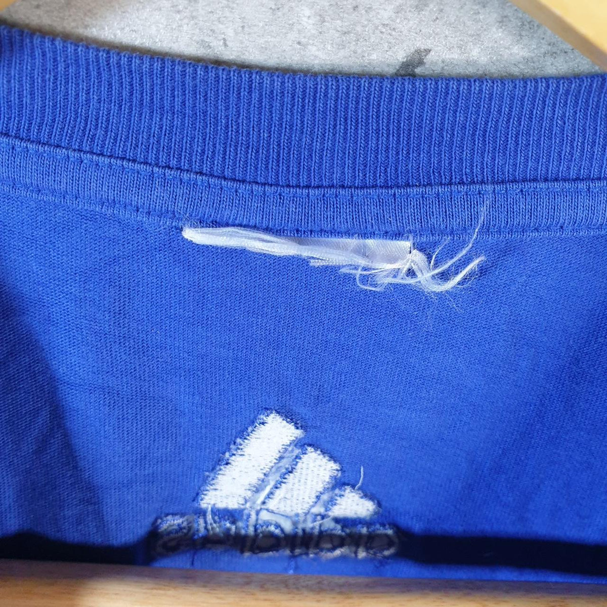 Vintage Adidas Spellout T Shirt Men’s Medium Blue Three Stripes Athletic