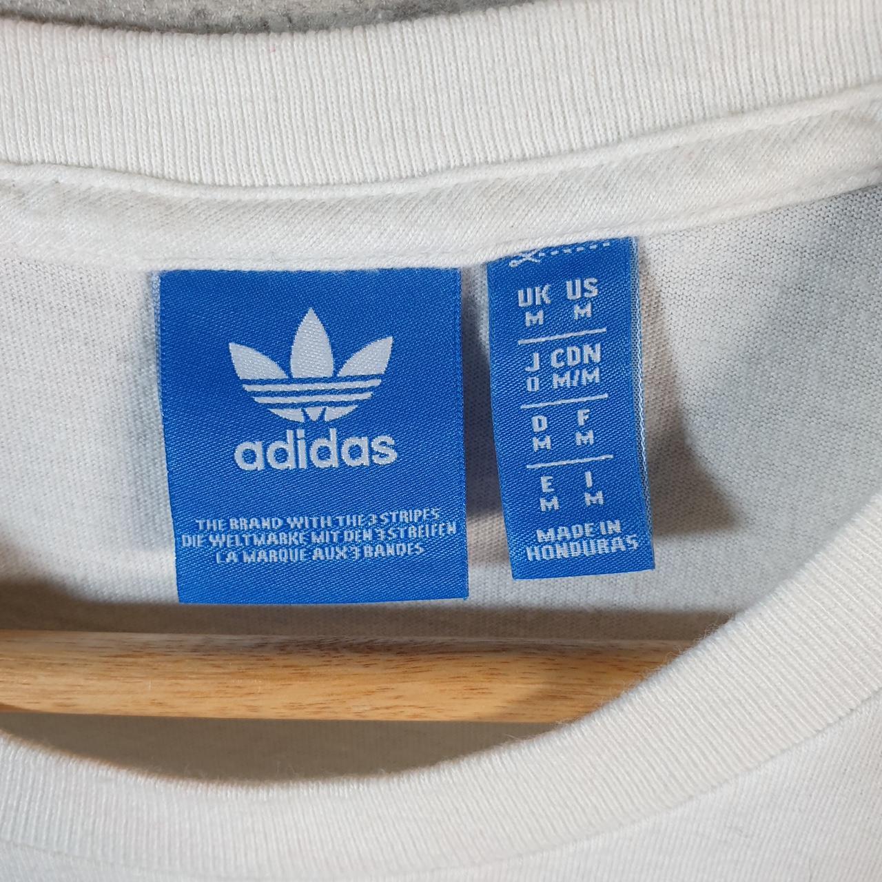 Vintage Adidas Spellout Trefoil Retro T Shirt Mens Medium White Logo Athletic