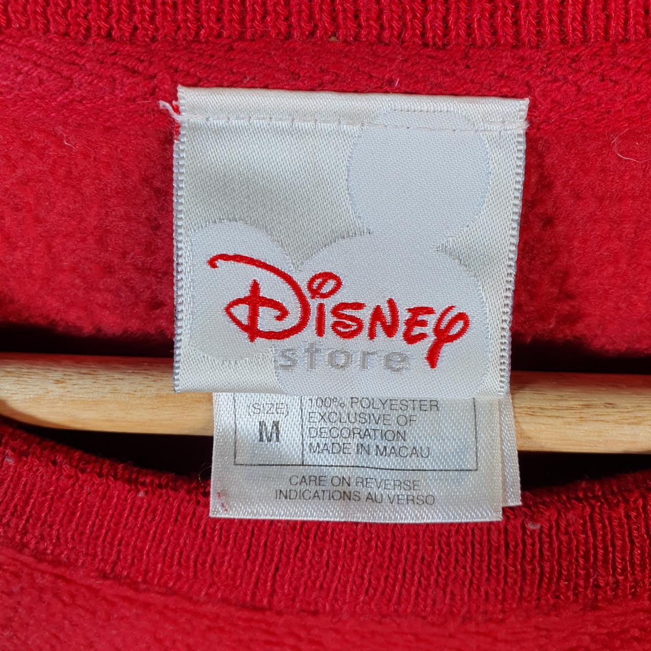 Disney Mickey Mouse Fleece Pullover Sweatshirt Mens Medium Red Embroidered Logo