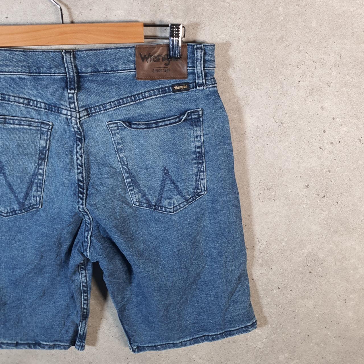 Vintage Wrangler Denim Shorts Jorts Cargo Men’s W32 Relaxed Blue Baggy Cotton