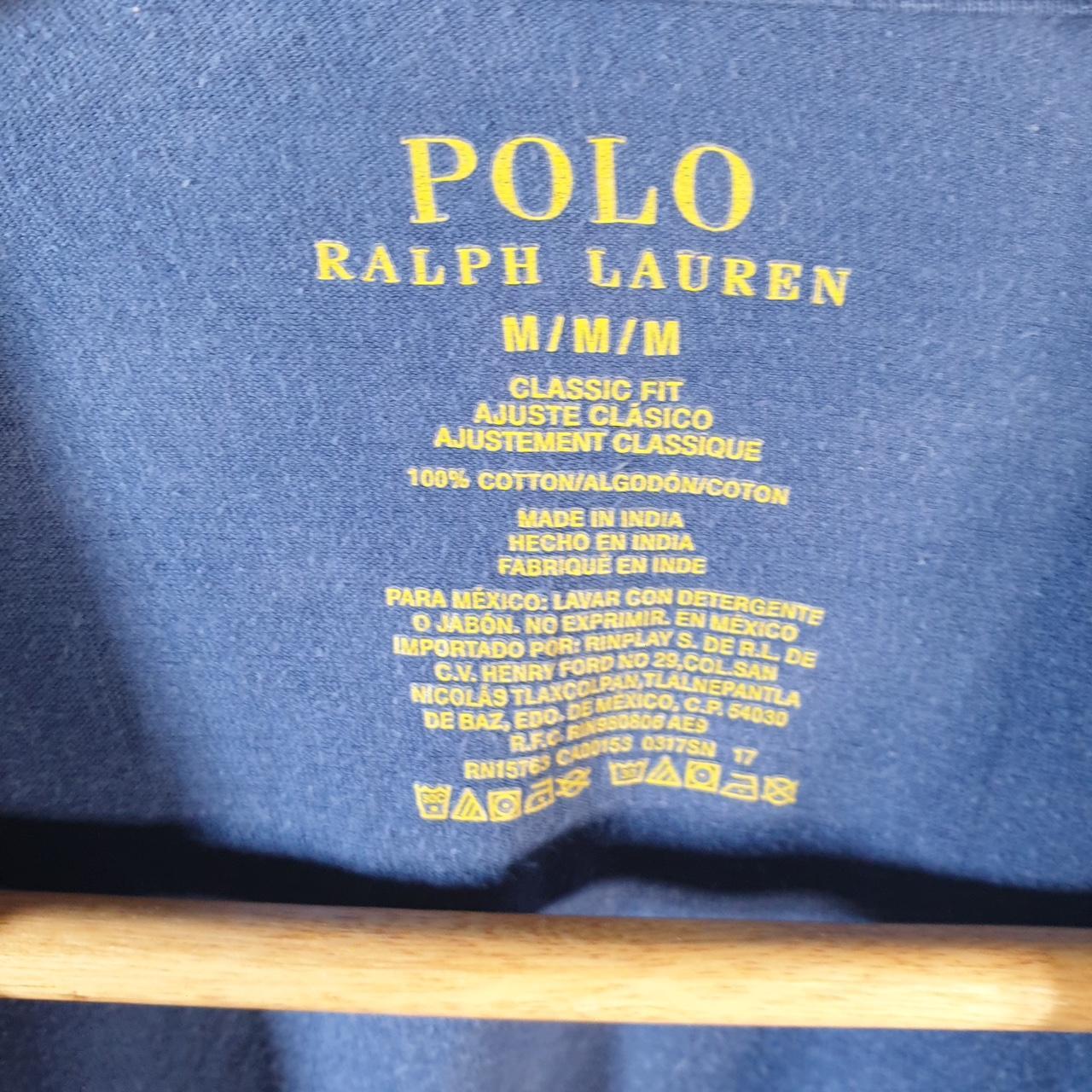 Vintage Ralph Lauren Polo T Shirt Men’s Medium Blue Embroidered Classic Fit Pony C9059