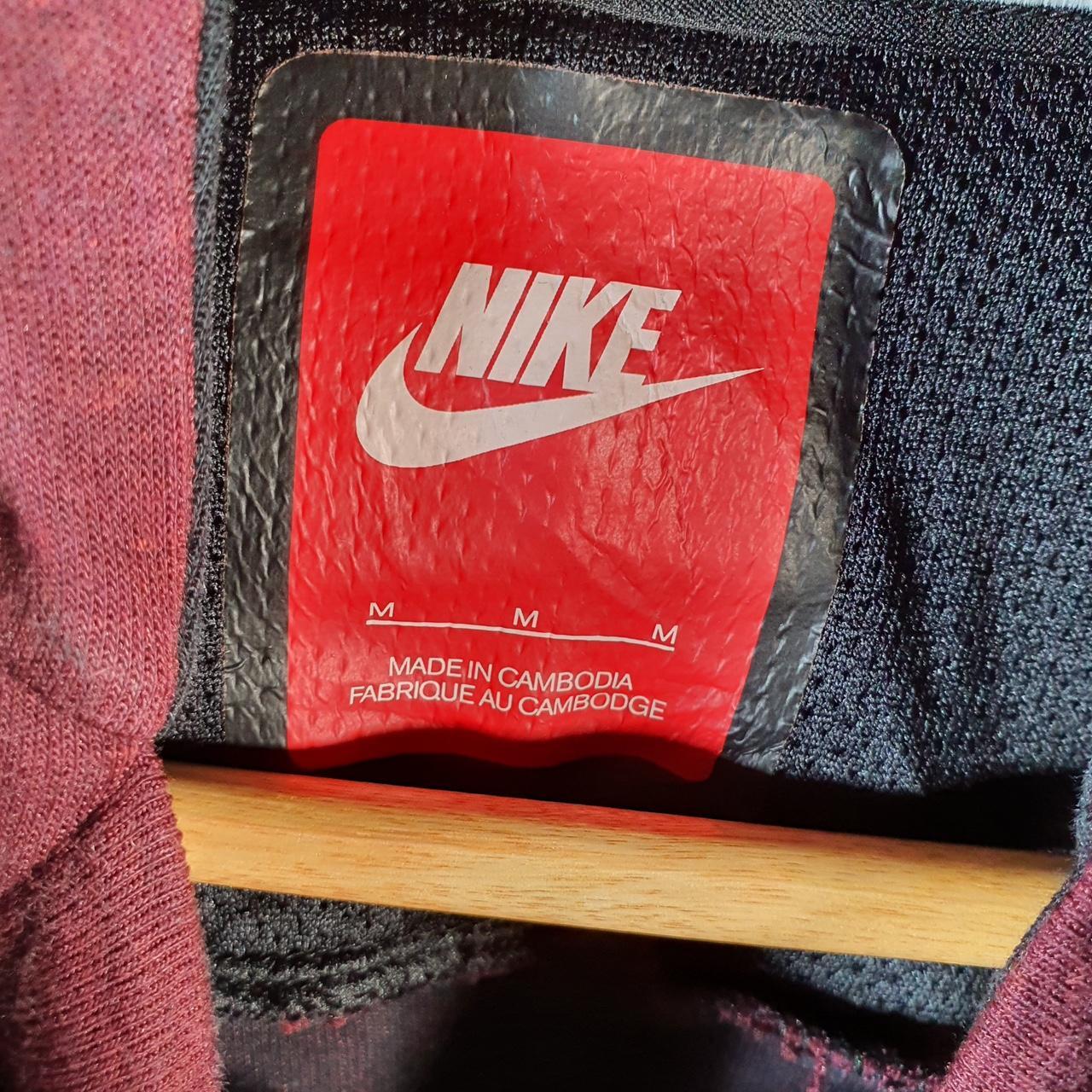 Vintage Nike Tech Snood Hoodie Men’s Medium Burgundy Swoosh Y2K Pullover