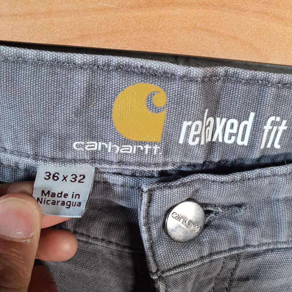 Vintage Carhartt Carpenter Trousers Mens W36 L32 Grey Relaxed Fit Workwear USA