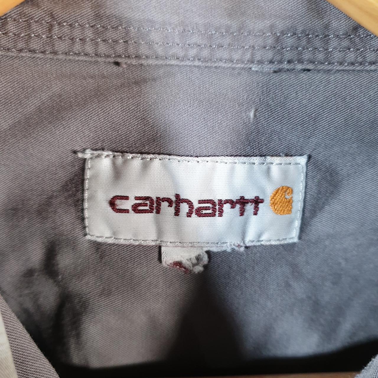 Vintage Carhartt Shirt Button Down Mens Large Blue Checkered Chore Utility Relaxed Big Fish Vintage