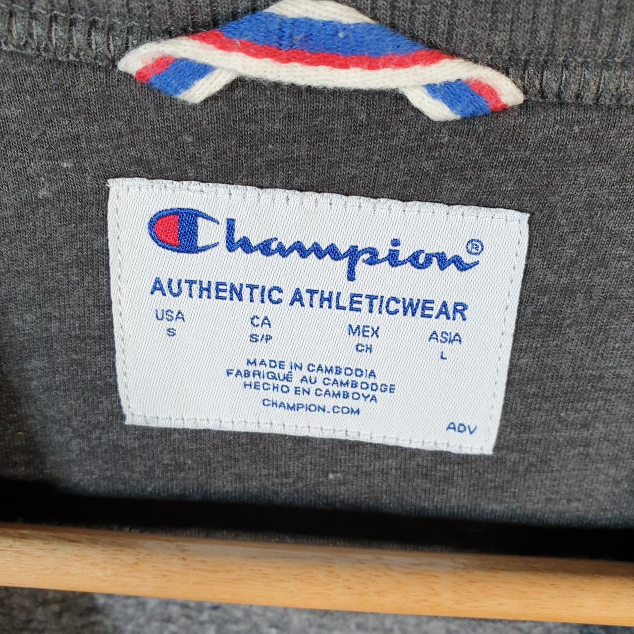 Vintage Champion Sweatshirt Men’s Small Grey USA Pullover Spellout Logo