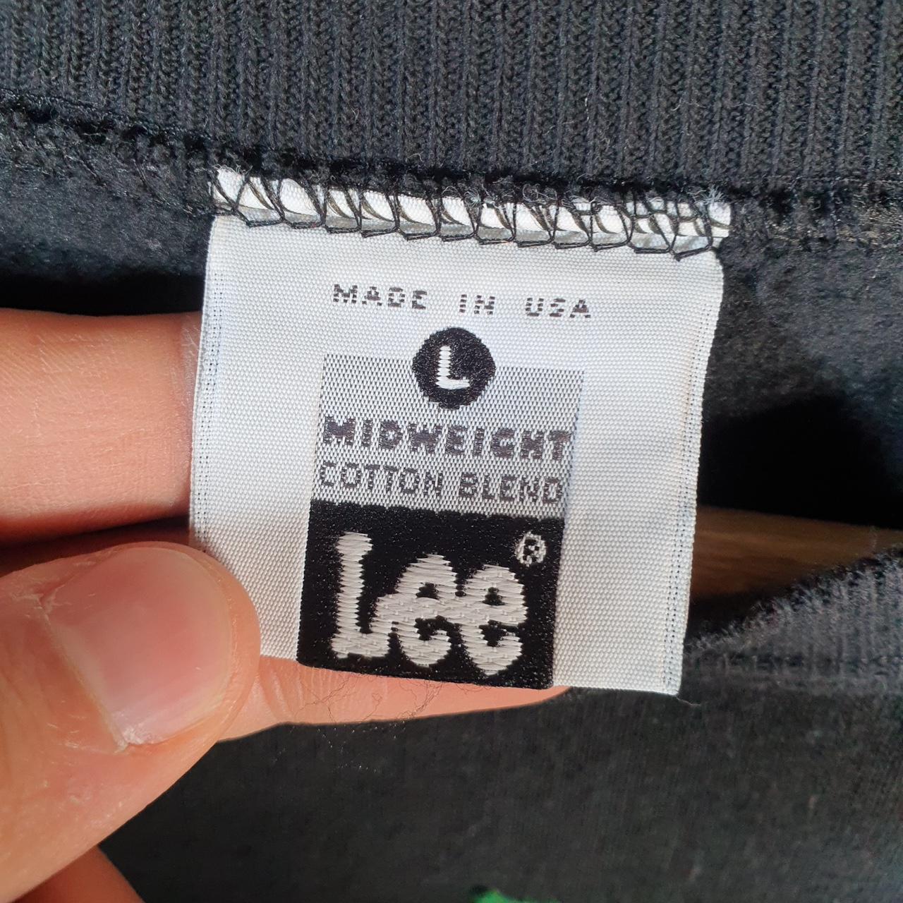 Vintage Lee Midweight Sweatshirt Men’s Large Black USA Flowers Embroidered