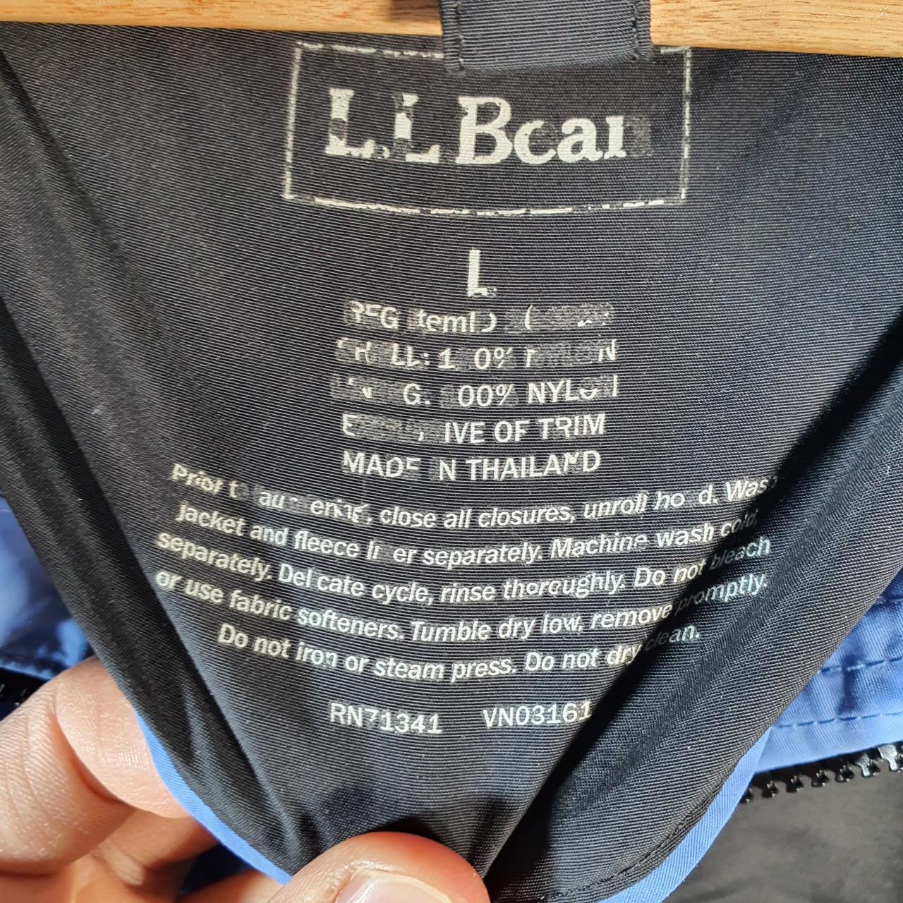 Vintage L.L. Bean Outdoors Nylon Jacket Mens Large Black Waterproof Shell