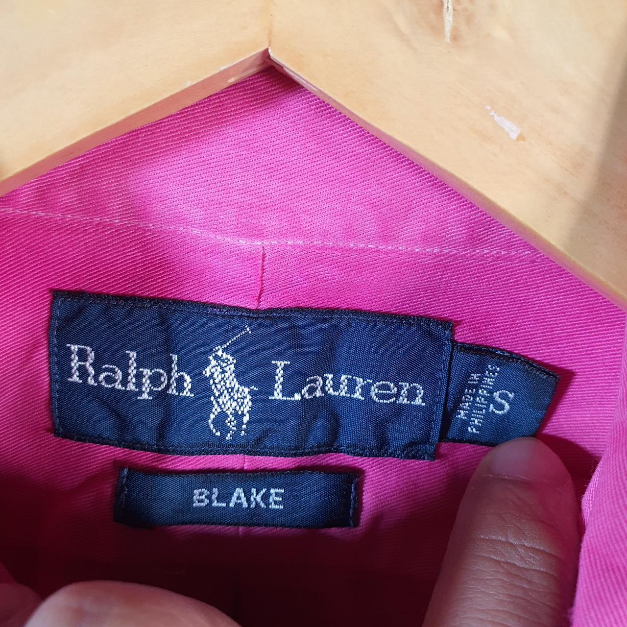 Vintage Ralph Lauren Button Down Shirt Men’s Small Pink Blake Cotton Pony Casual Big Fish Vintage