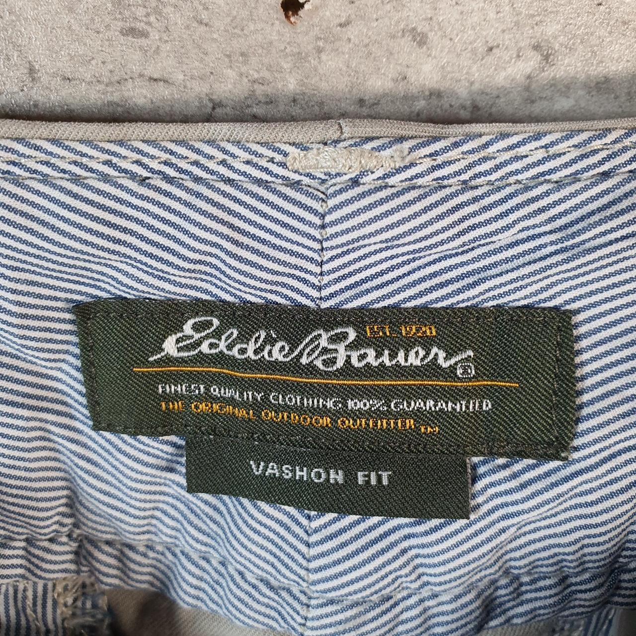 Vintage Eddie Bauer Chino Shorts Jorts Cargo Womens W34 Beige Baggy Cotton A4419