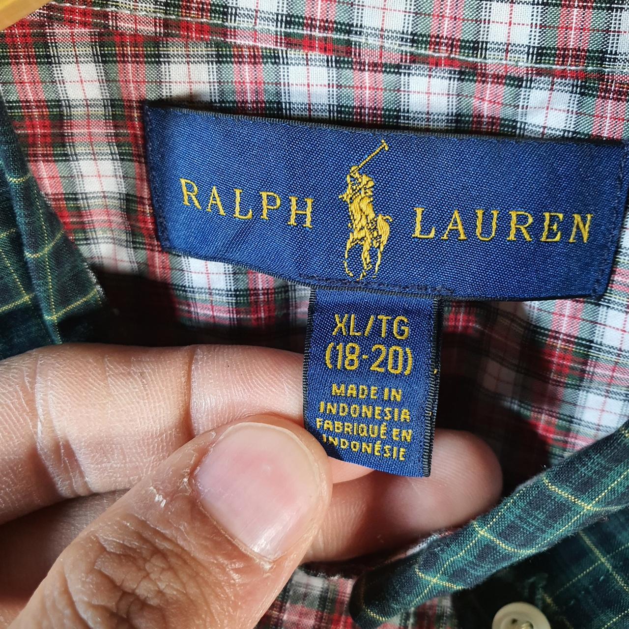Vintage Ralph Lauren Button Down Shirt Womens XL Red Checkered Pony