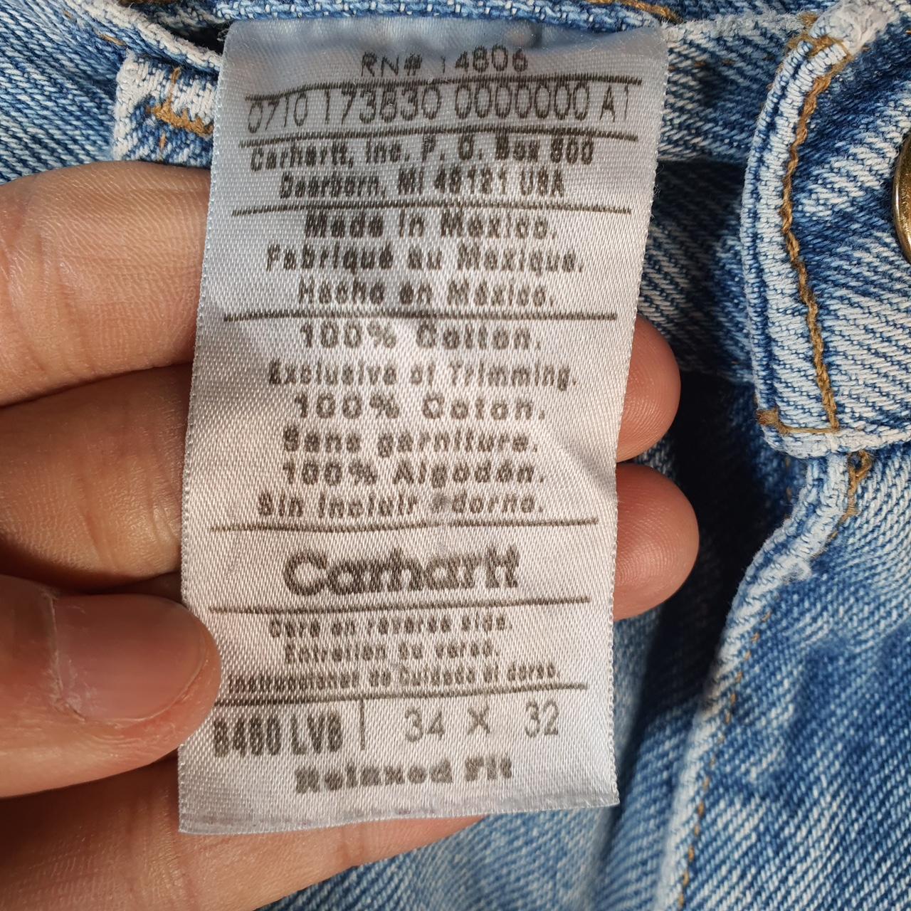 Vintage Carhartt Baggy Carpenter Shorts Jorts Cargo Men’s W34 Blue Relaxed Denim Fit Workwear Big Fish Vintage