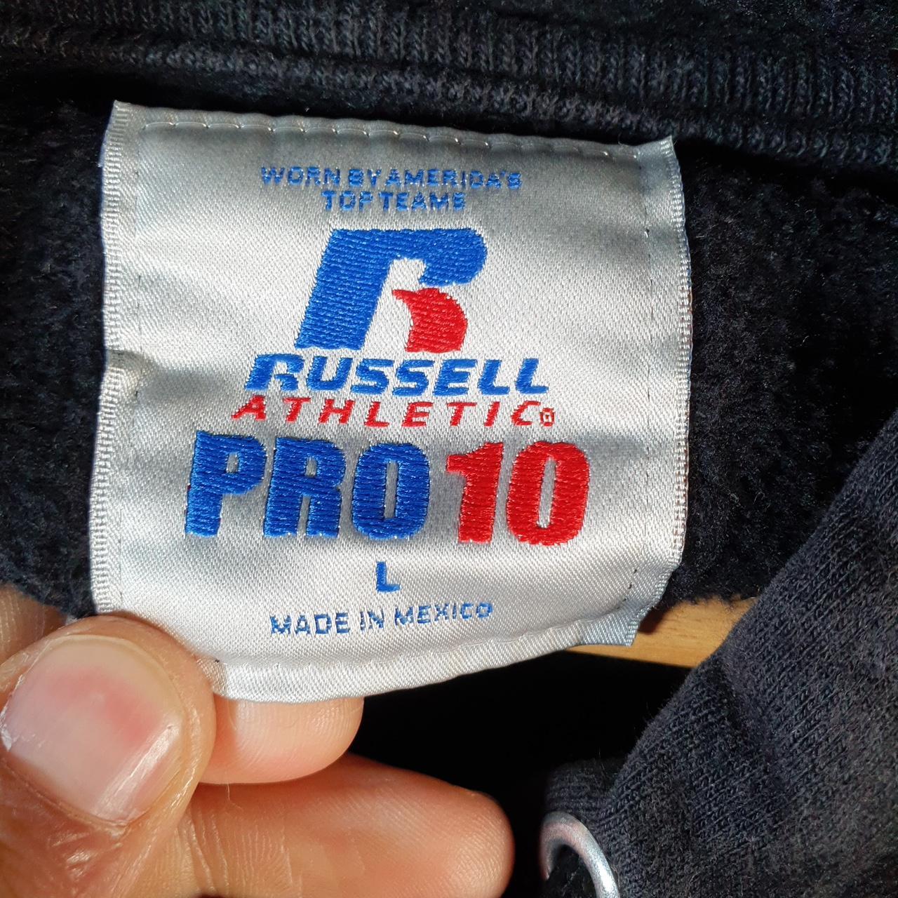 Vintage Russell Athletic Pro 10 Solos Hoodie Men’s Large Black Pullover Baggy