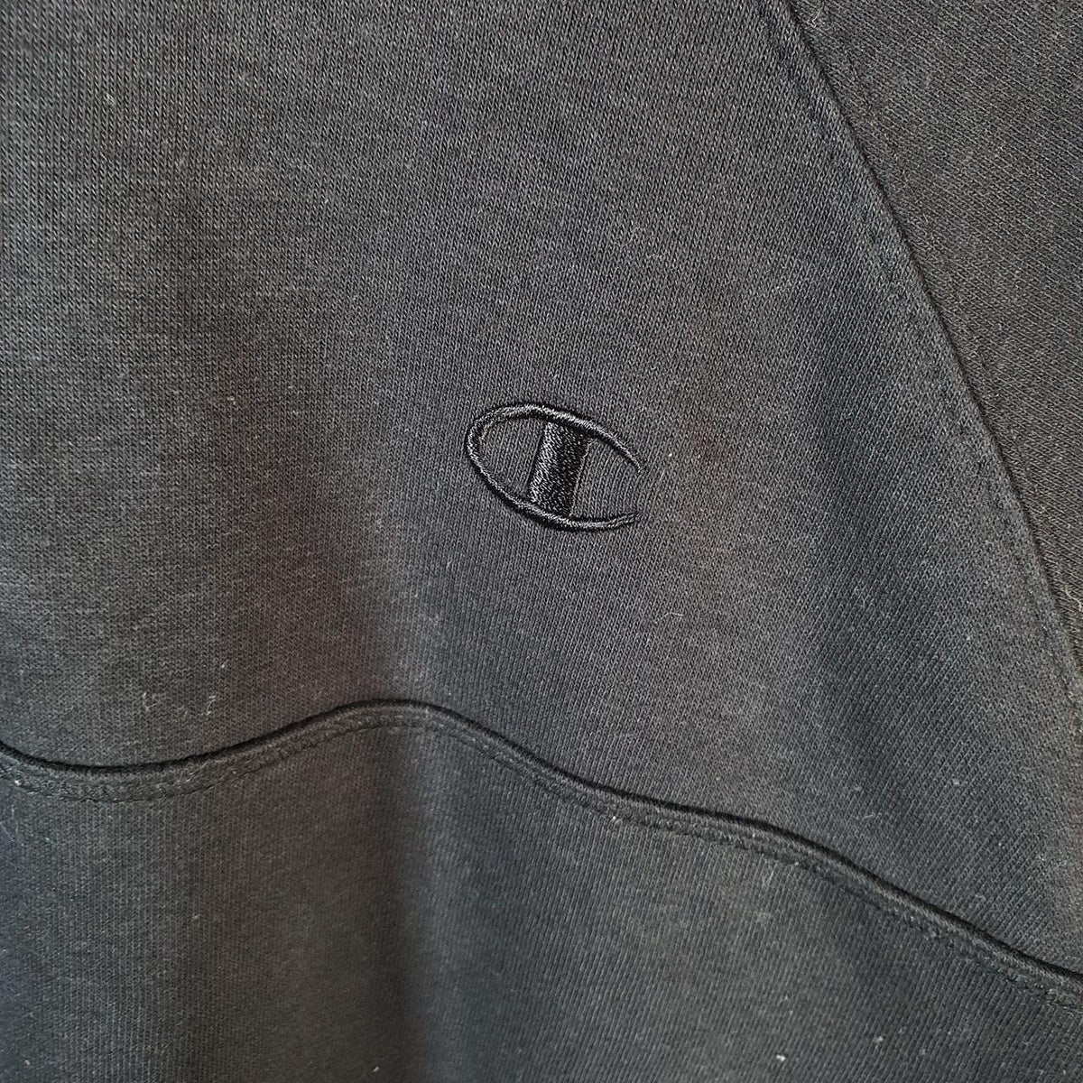 Vintage Champion 1/4 Zip Sweatshirt Men’s Large Black USA Y2K Pullover Embroidered Logo