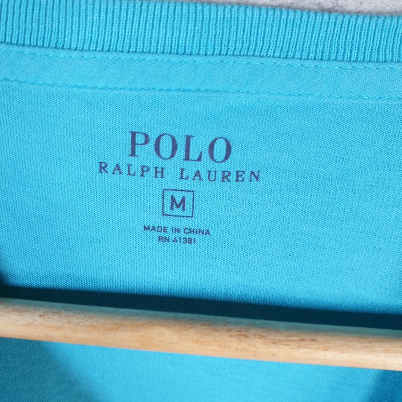 Vintage Ralph Lauren Polo T Shirt Men’s Medium Blue Embroidered Classic Fit Pony C8612