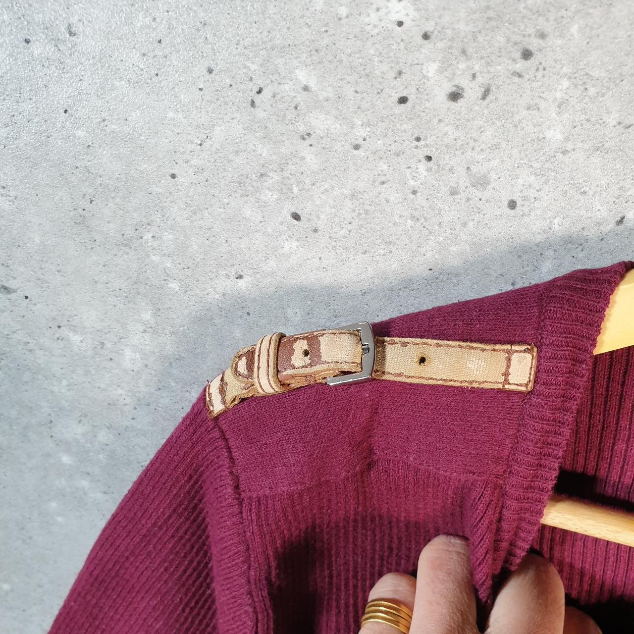 Vintage Ralph Lauren Polo Knit Sweater Womens Large Burgundy Cotton Pullover