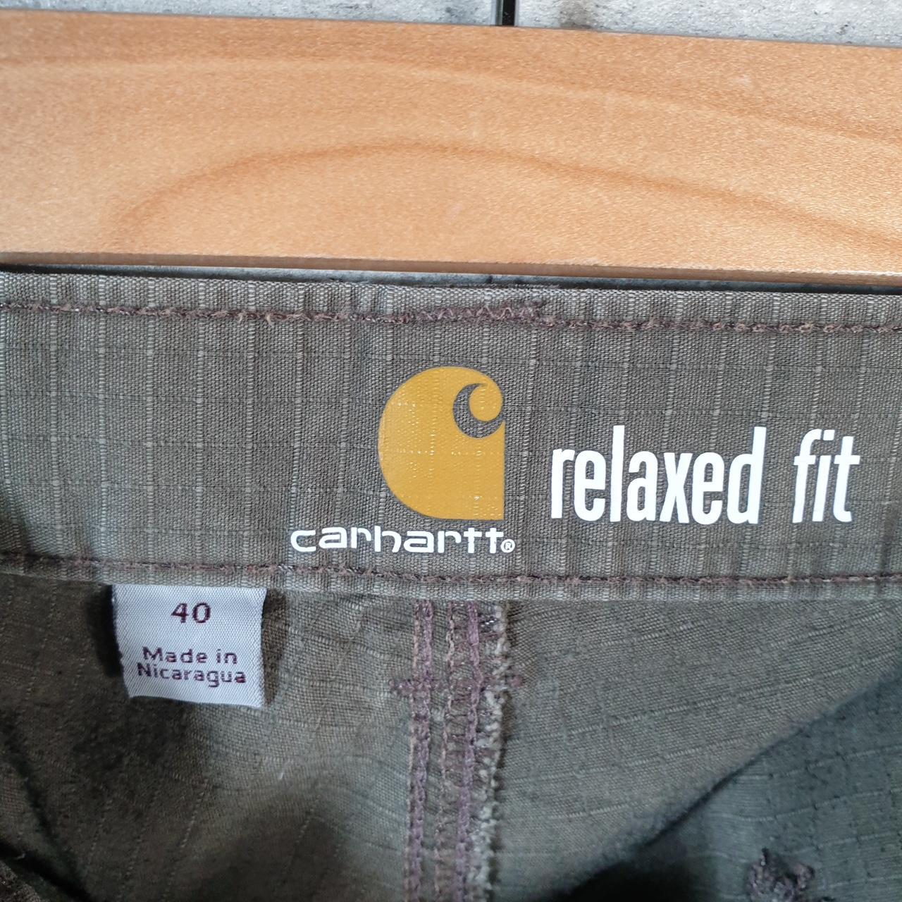 Vintage Carhartt Baggy Carpenter Shorts Jorts Cargo Men’s W40 Khaki Green Relaxed Fit Workwear