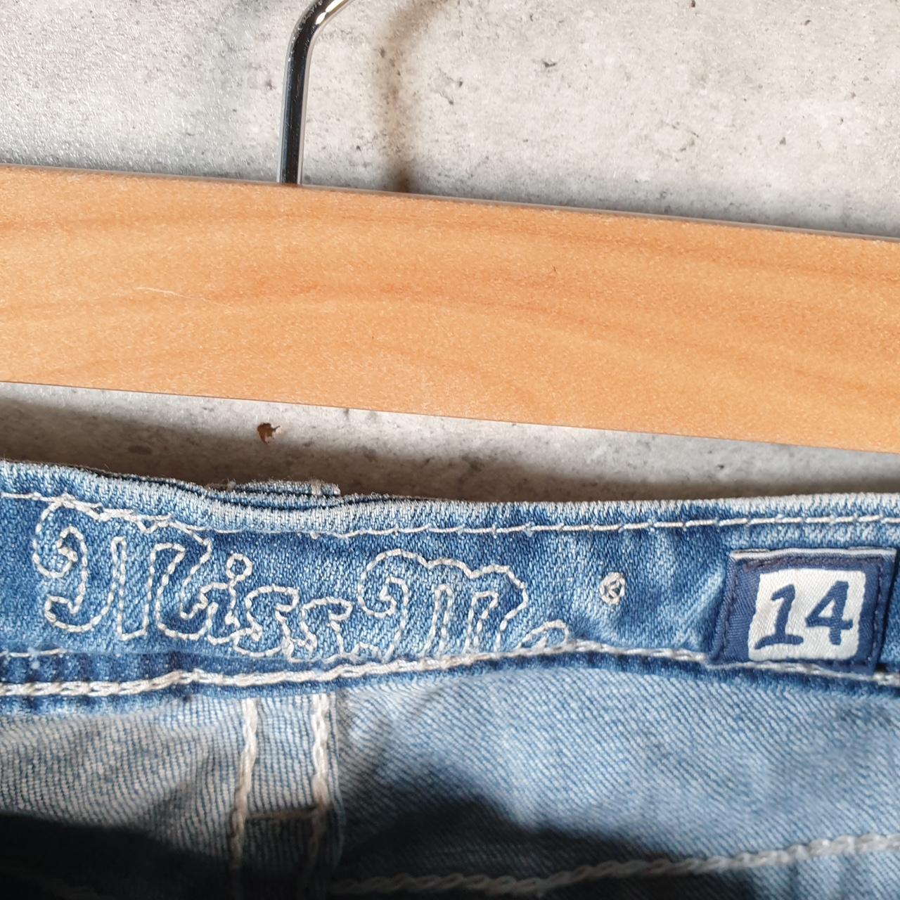 Vintage Miss Me Baggy Y2K Hip Hop Jeans Shorts Jorts Womens W24 Blue Denim Low Rise