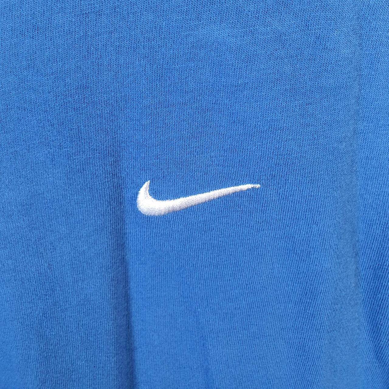 Vintage Nike T Shirt Men’s Large Blue Embroidered Single Swoosh Logo Athletic Big Fish Vintage