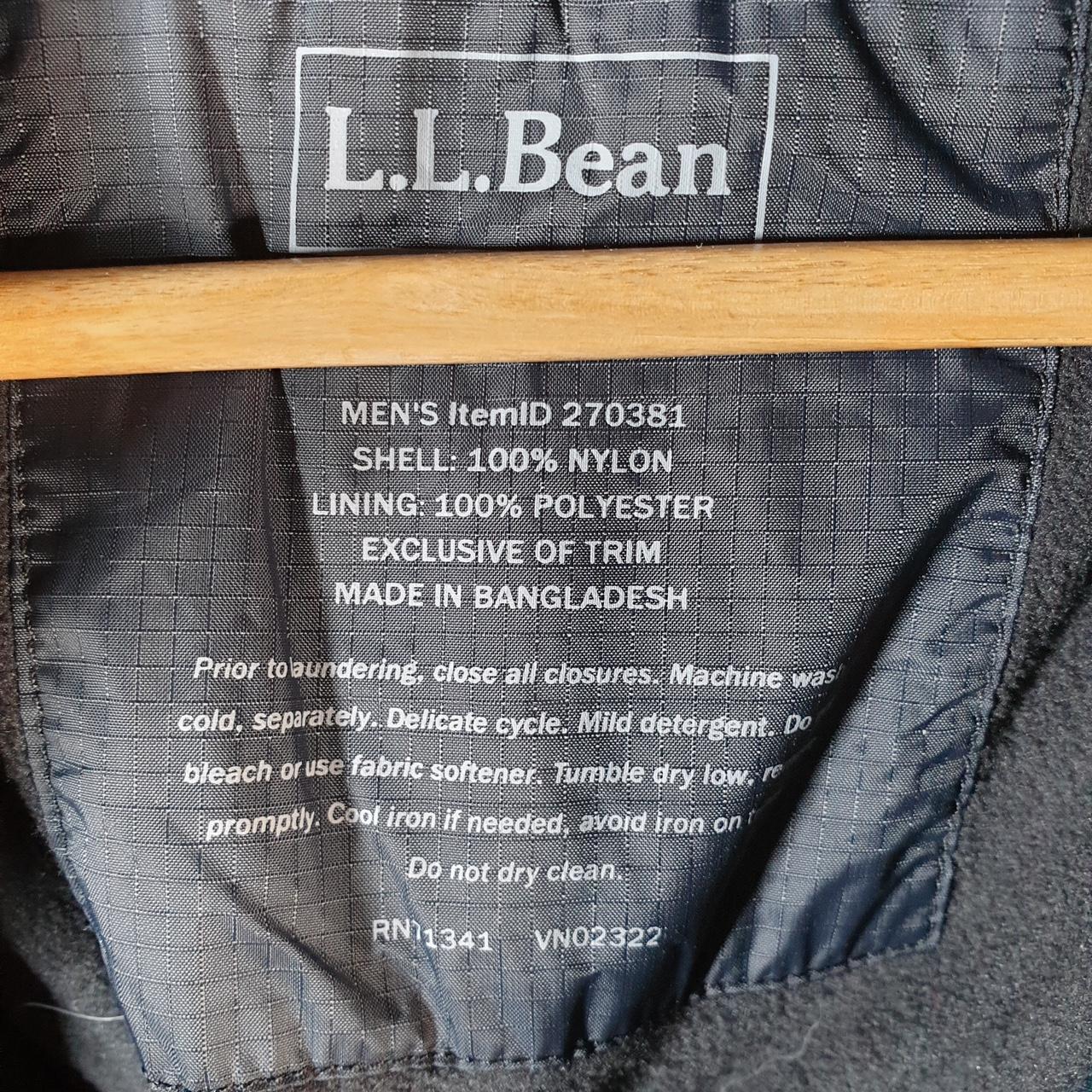 Vintage L.L. Bean Shell Nylon Jacket Mens XL Black Waterproof