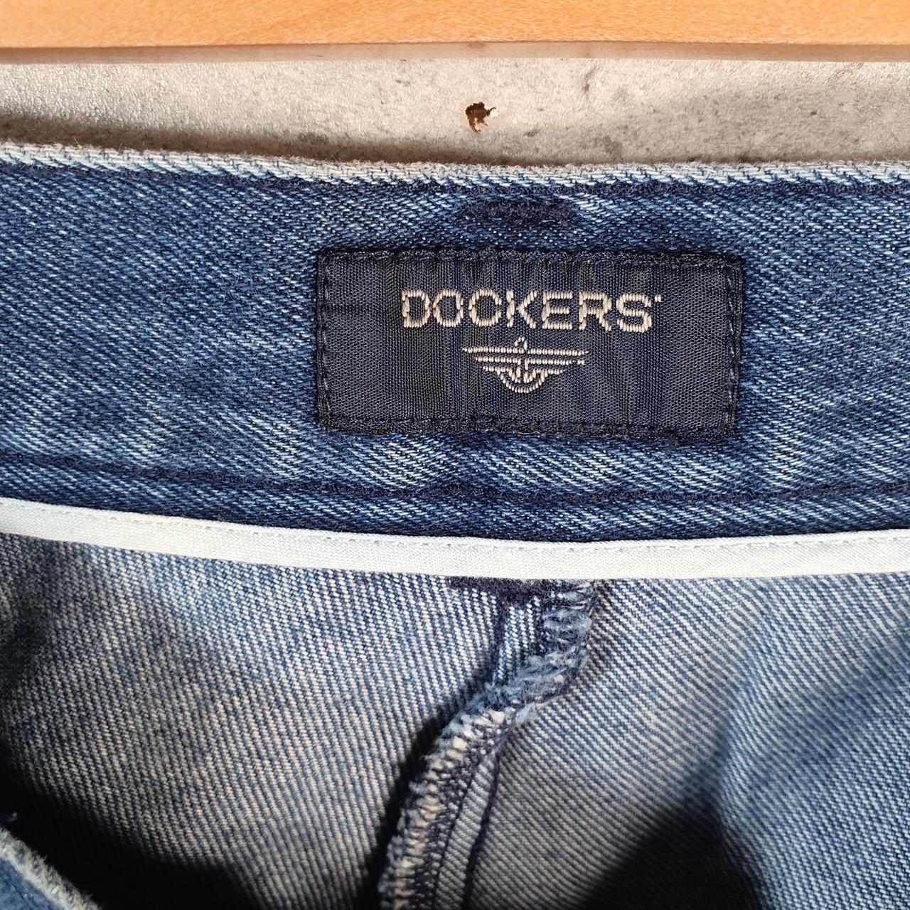 Vintage Dockers Denim Shorts Jorts Cargo Men’s W36 Blue Baggy Cotton