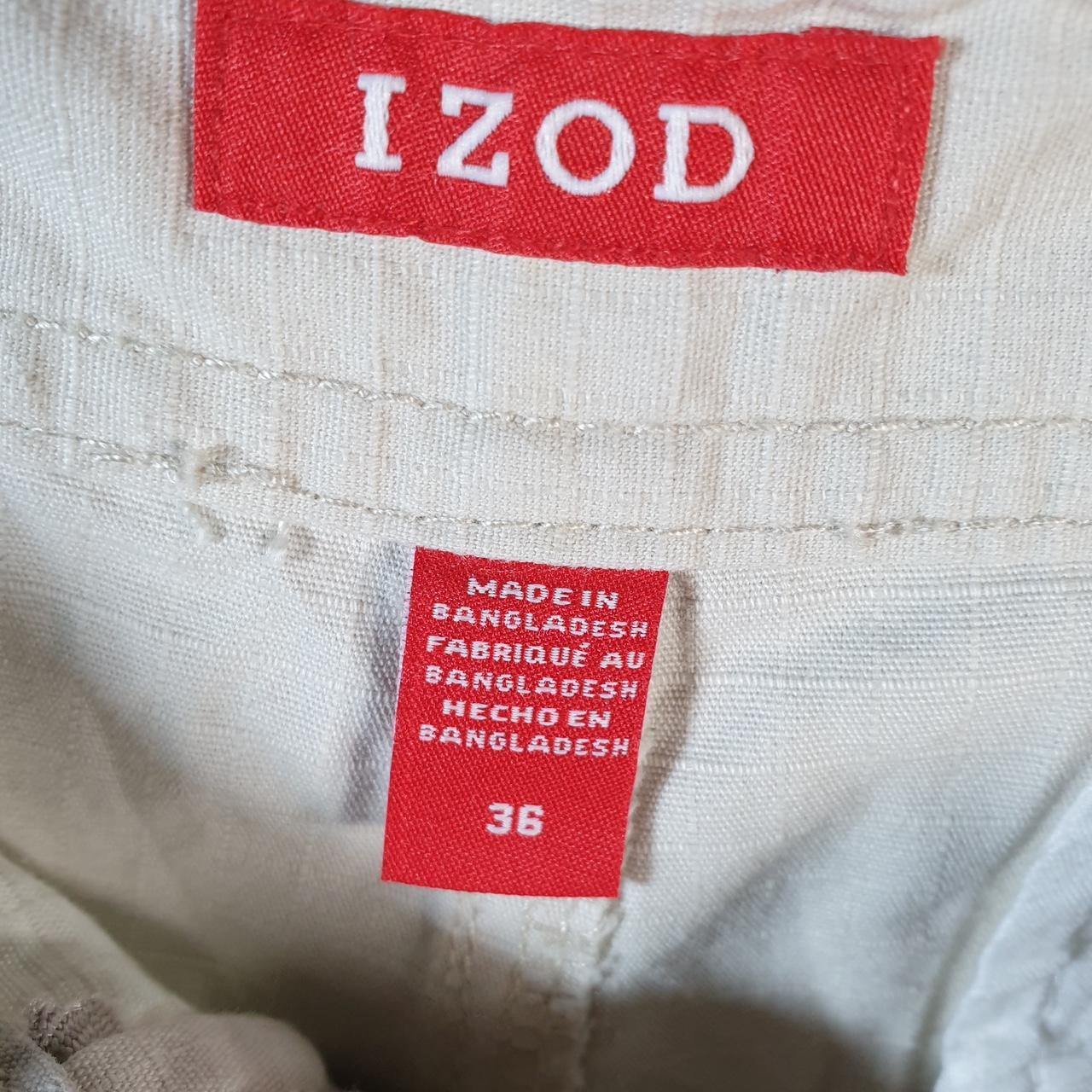 Vintage Izod Golf Chino Shorts Jorts Cargo Men’s W36 Beige Baggy Cotton