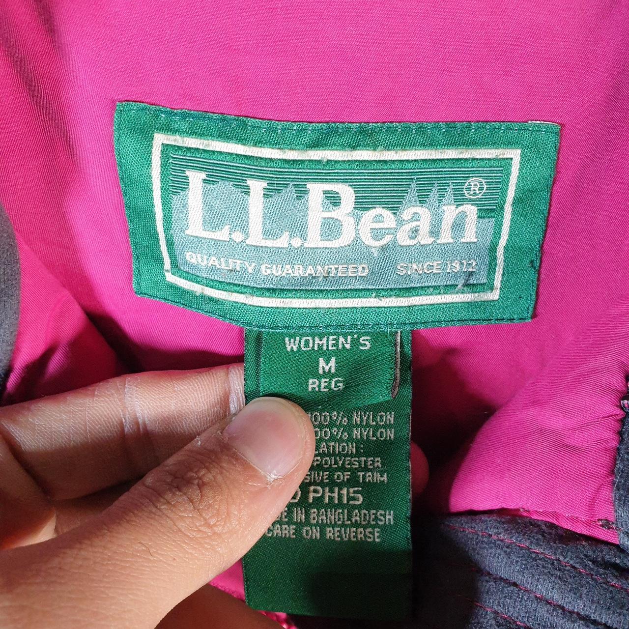 Vintage L.L. Bean Outdoors Primaloft Jacket Womens Medium Pink Hooded Waterproof