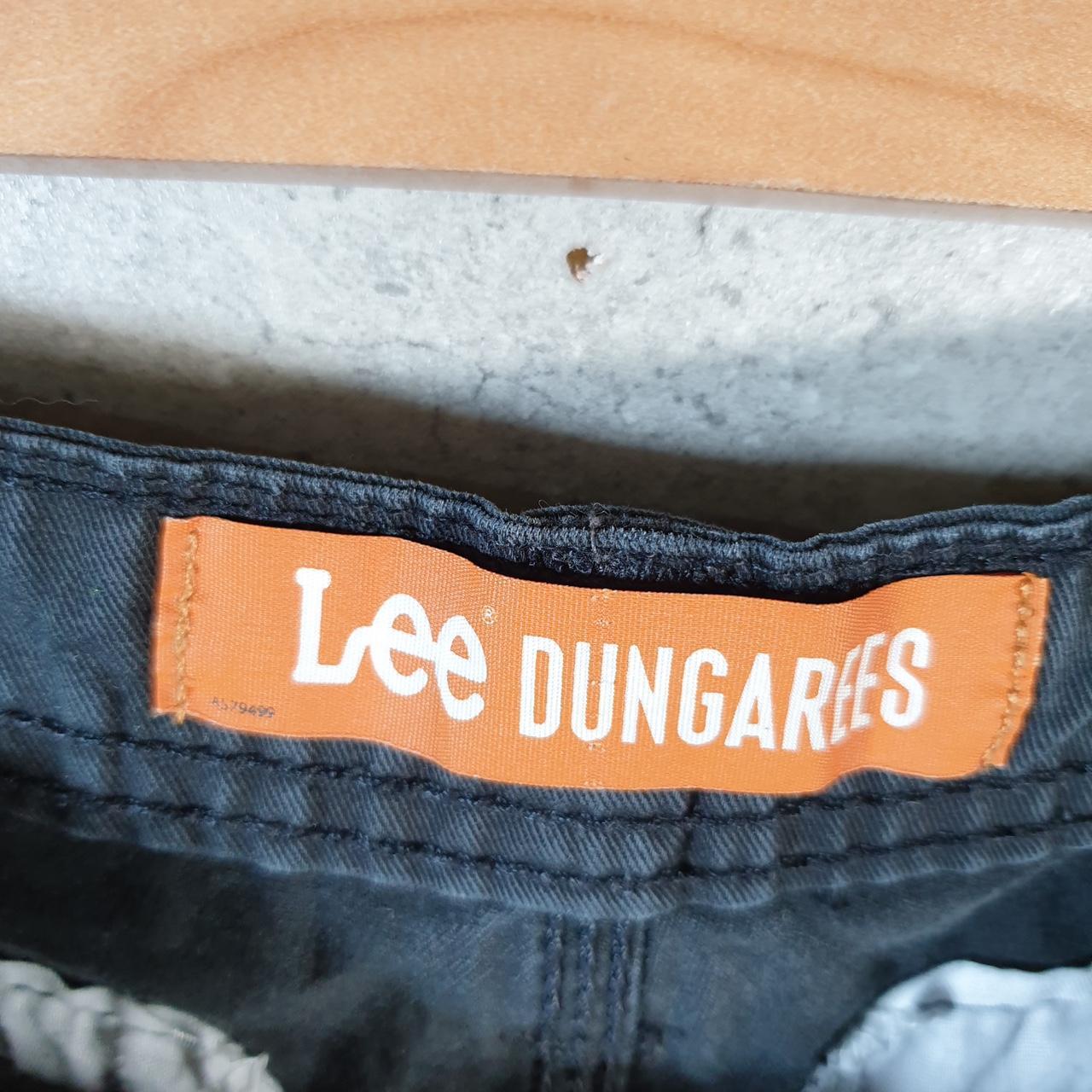 Vintage Lee Chino Shorts Jorts Cargo Mens W33 Black Baggy Cotton