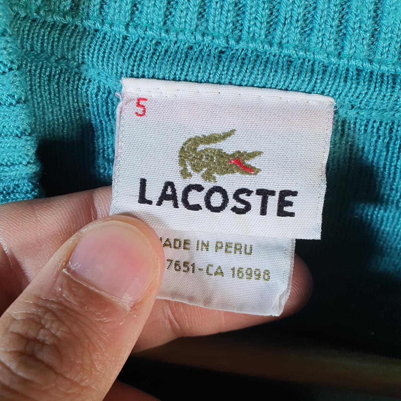 Vintage Lacoste Full Zip Knit Sweatshirt Womens XS Blue Logo Y2K Jumper Logo
