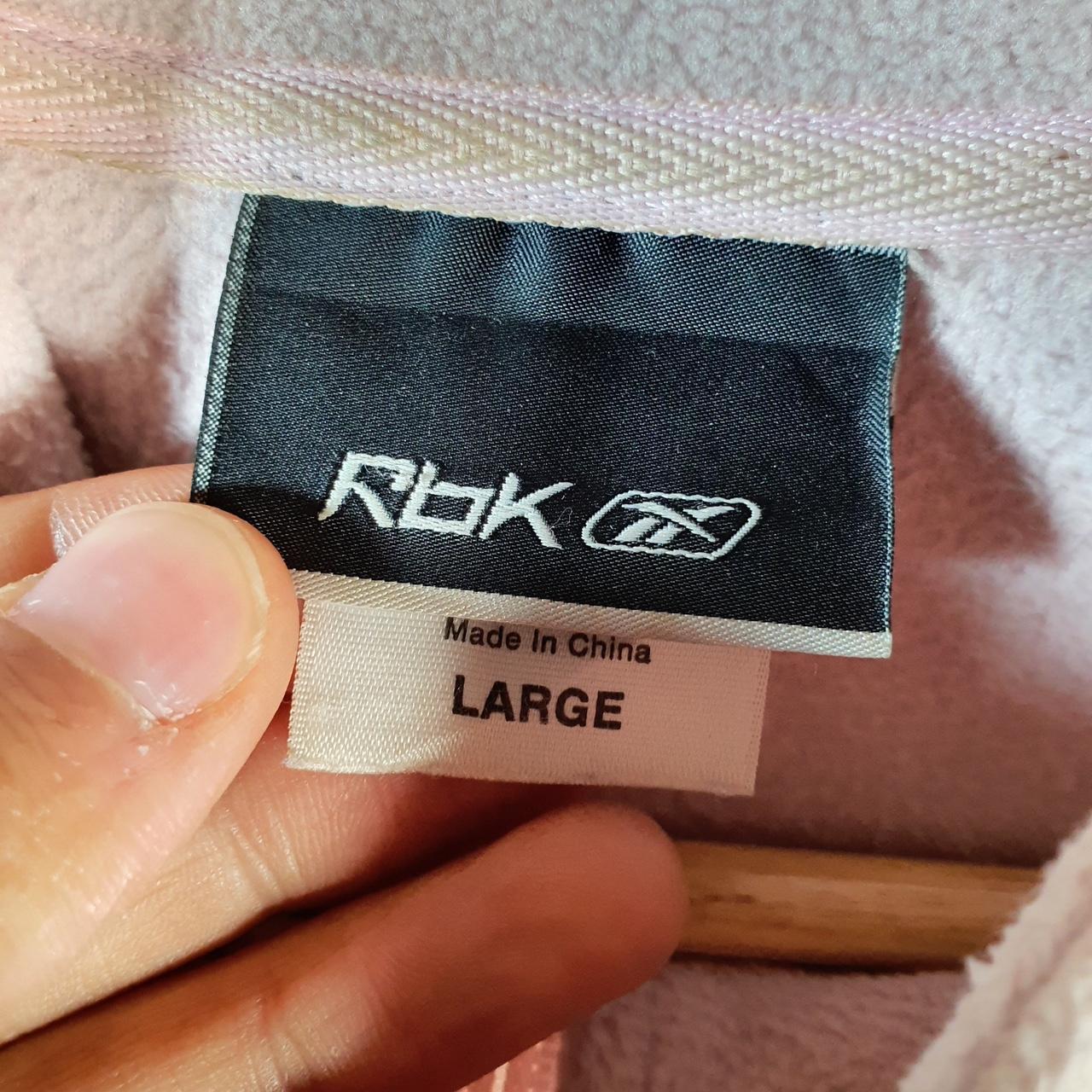 Reebok Full Zip Fleece Sweatshirt Womens Large Pink Embroidered Logo