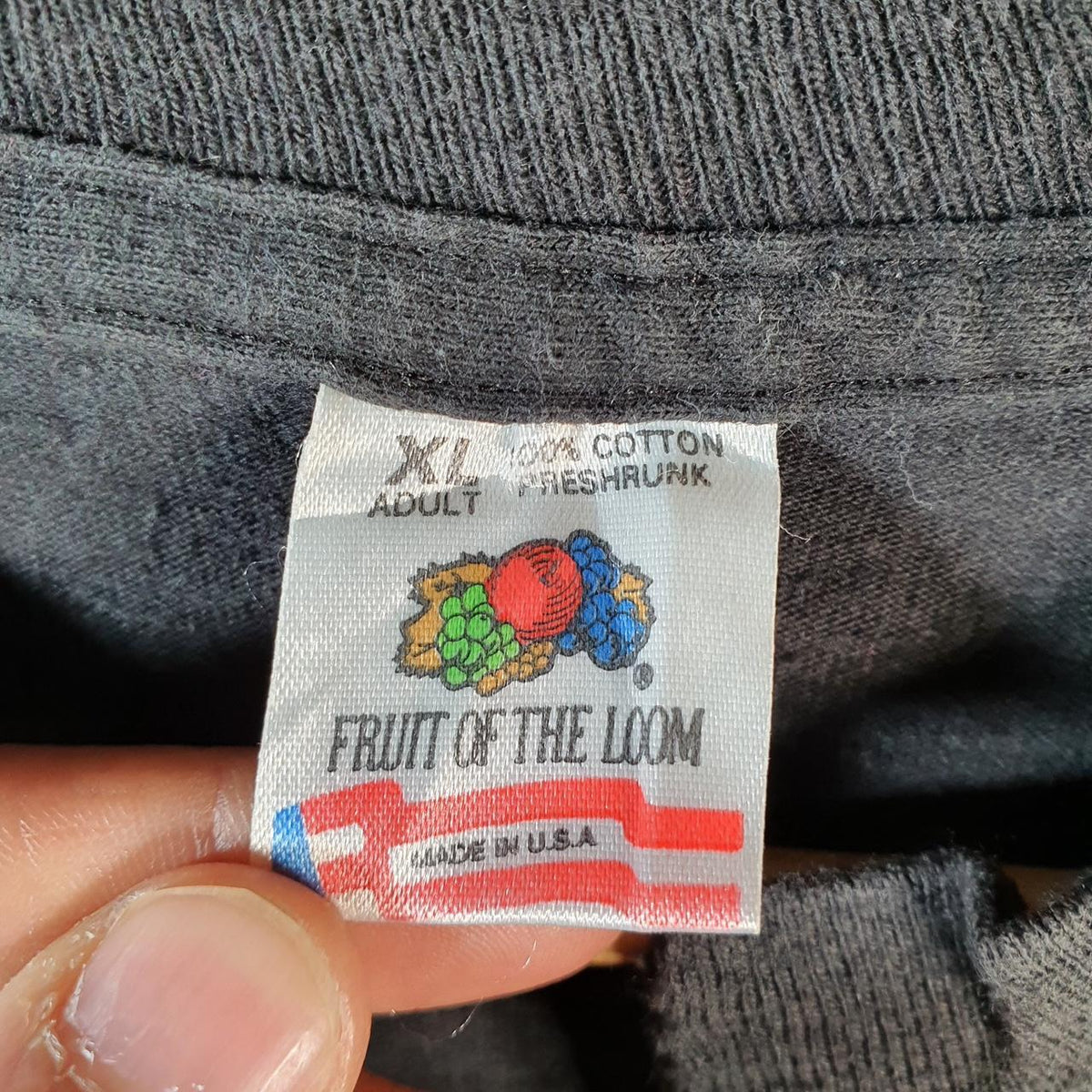 Vintage Fruit of the Loom American Civil War 90s USA Single Stitch T Shirt Men’s XL Black C9456
