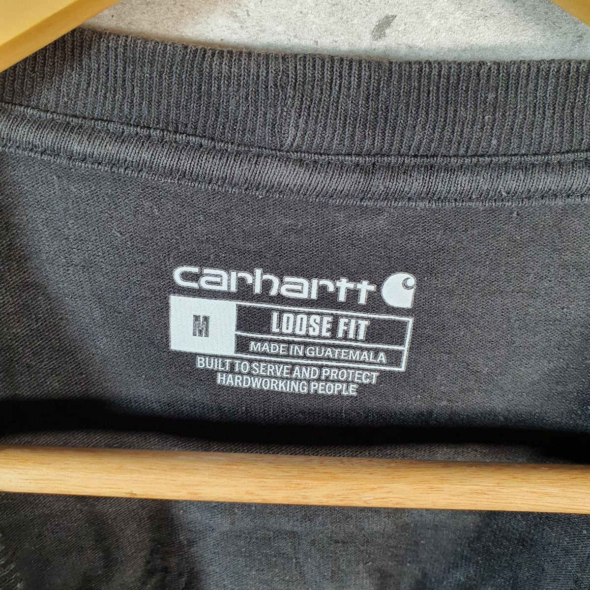 Vintage Carhartt Pocket T Shirt Men’s Medium Black Workwear Chore Utility Loose Fit C9253