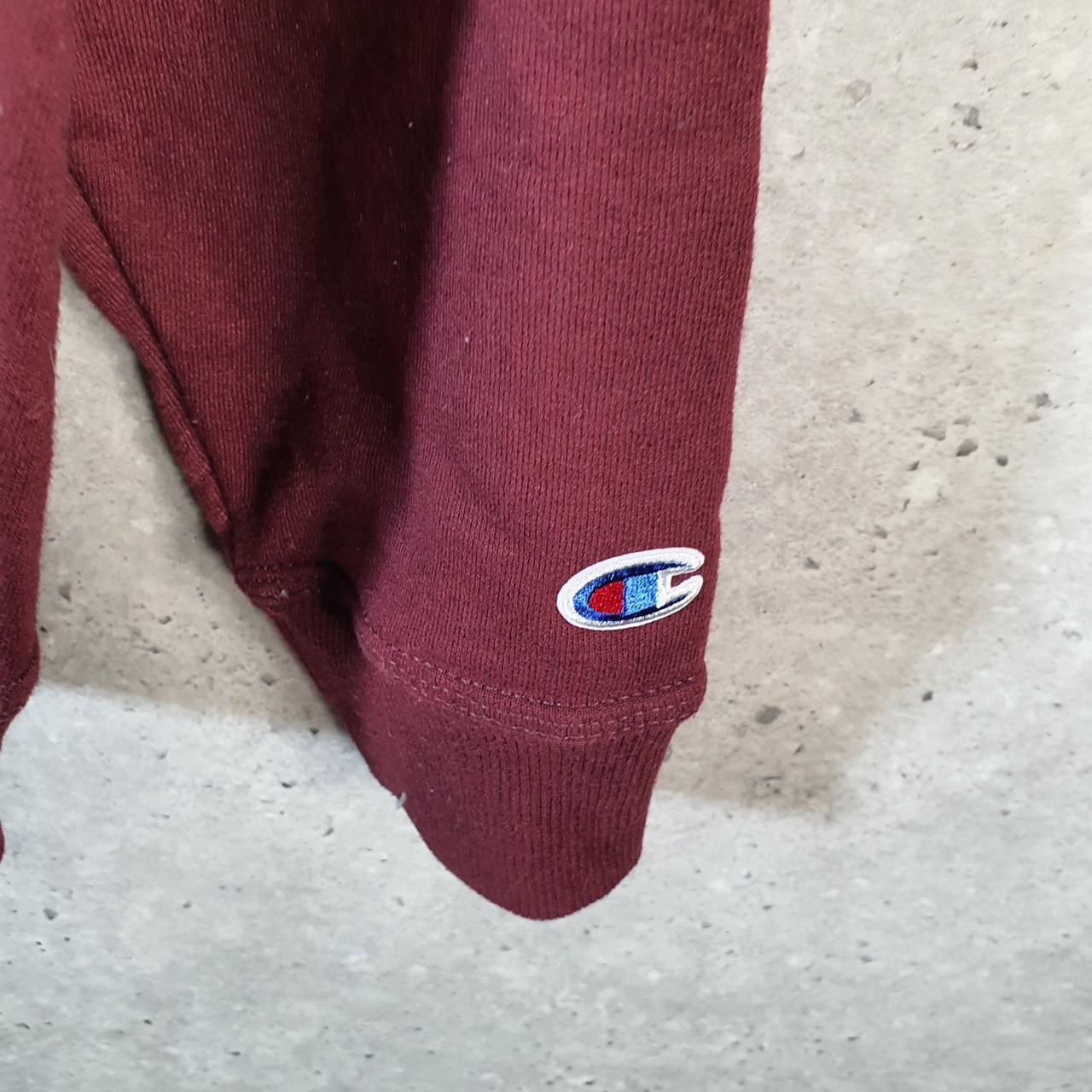 Vintage Champion Hoodie Men’s Large Burgundy USA Pullover Spellout Logo