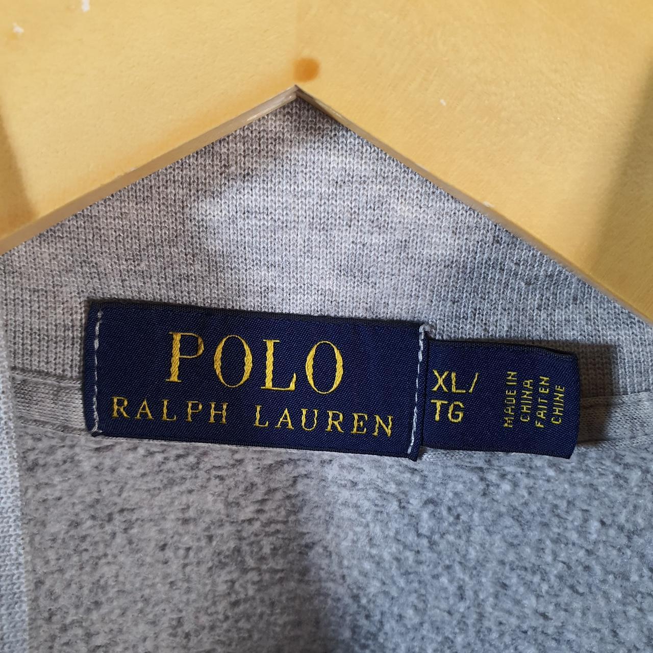 Vintage Ralph Lauren Polo Sweatshirt Men’s XL Grey Cotton Full Zip Pony