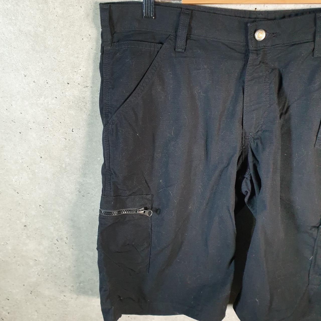 Vintage Carhartt Baggy Carpenter Shorts Jorts Cargo Womens W36 Black Relaxed Fit Workwear