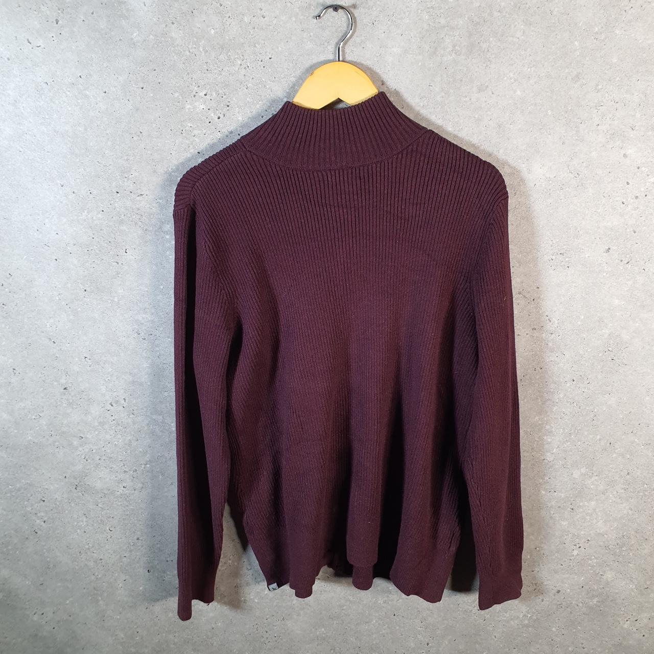 Vintage Eddie Bauer Knit Sweater Womens 2XL Burgundy Y2K Pullover Full Zip