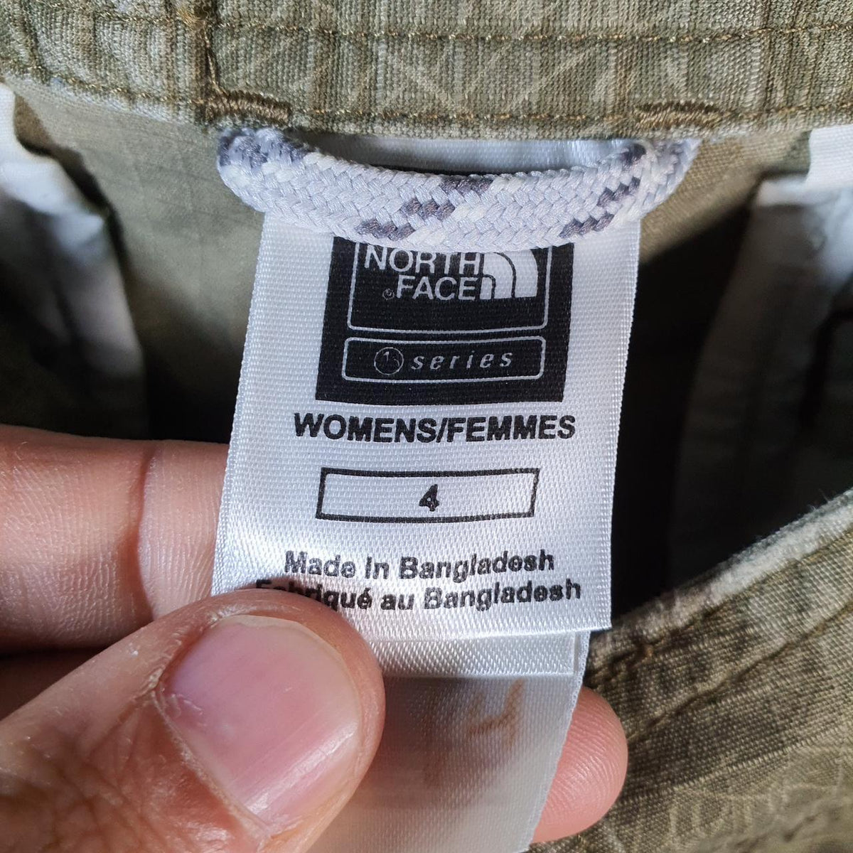 Vintage The North Face TNF Shorts Jorts Chino Cargo Womens UK6 Khaki Green Baggy Cotton