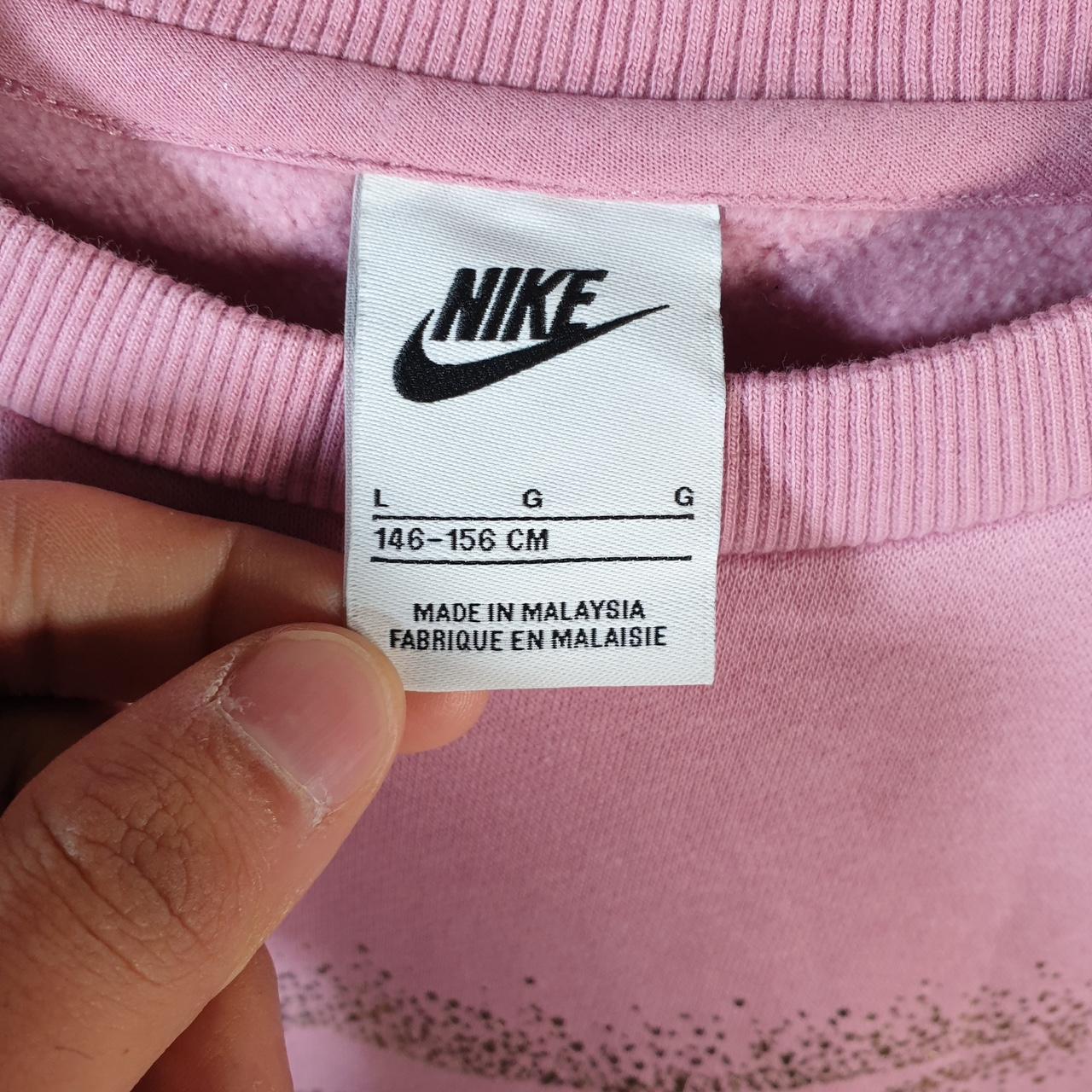 Vintage Nike Spellout Hoodie Girls Large Pink Swoosh Y2K Pullover Logo