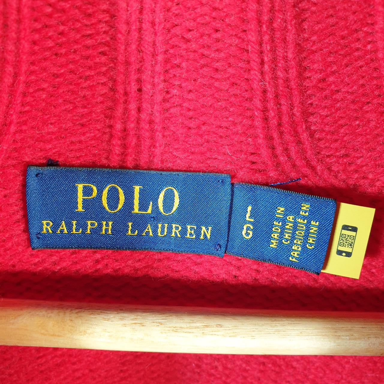Vintage Ralph Lauren Polo Turtle Neck Sweatshirt Men’s Large Red Cotton Pullover Pony