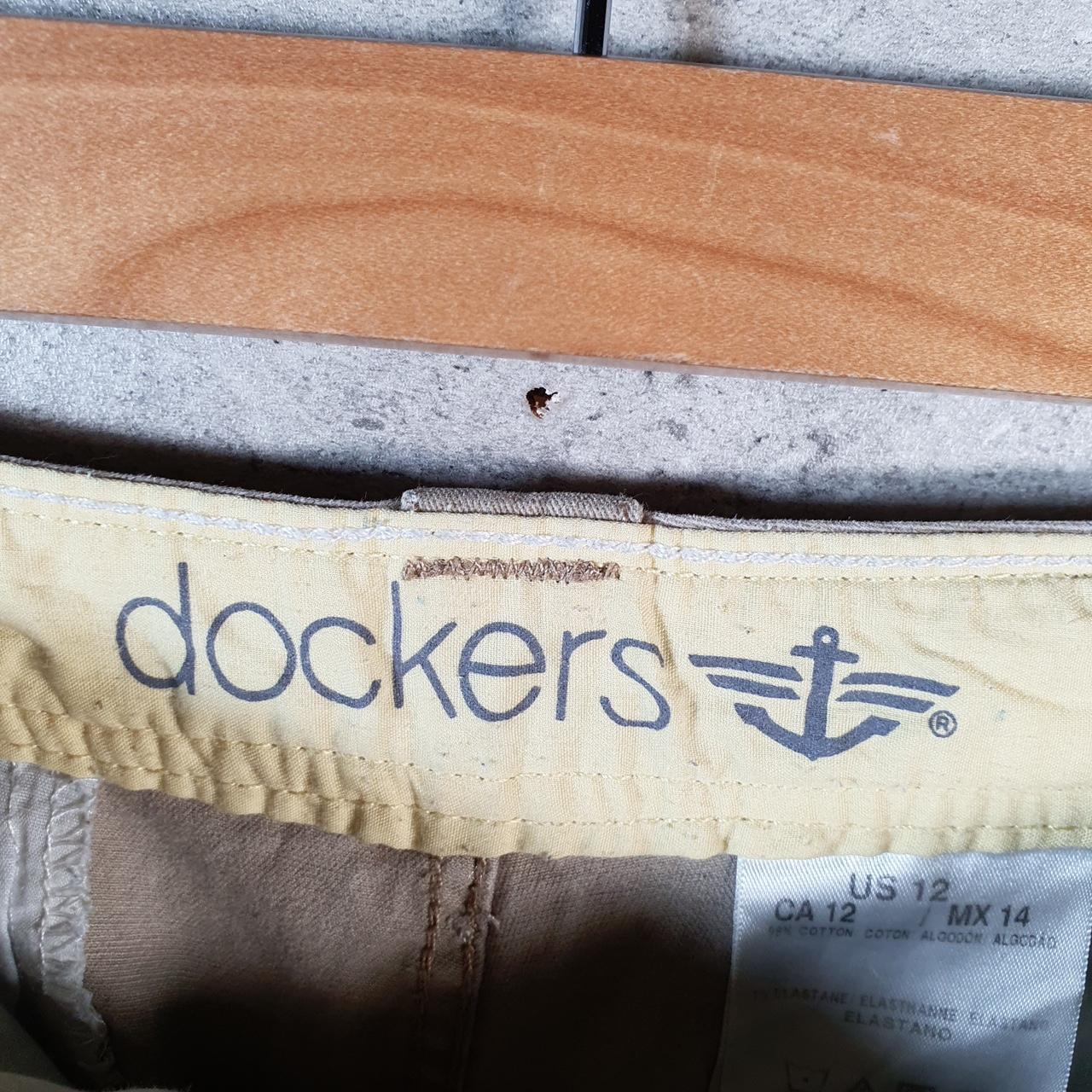Vintage Dockers Chino Shorts Jorts Cargo Womens W34 Beige Baggy Cotton A4321