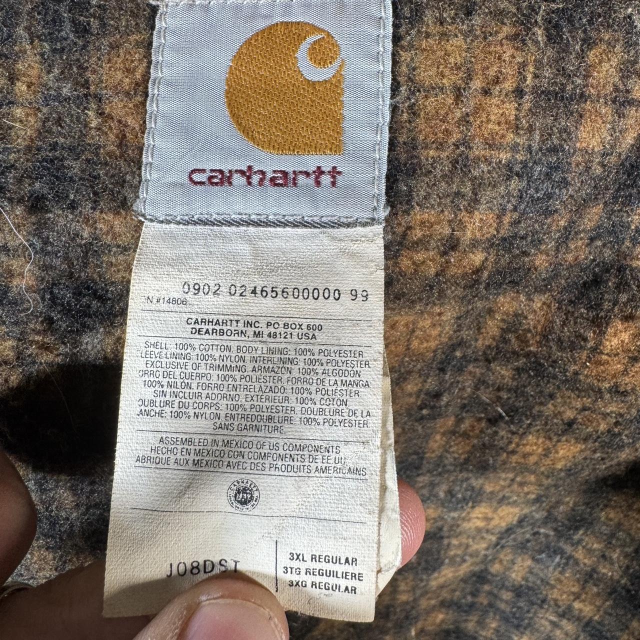 Vintage Carhartt 00s Active Hooded Denim Jacket Men’s XXXL J08 DST Blanket Lined USA