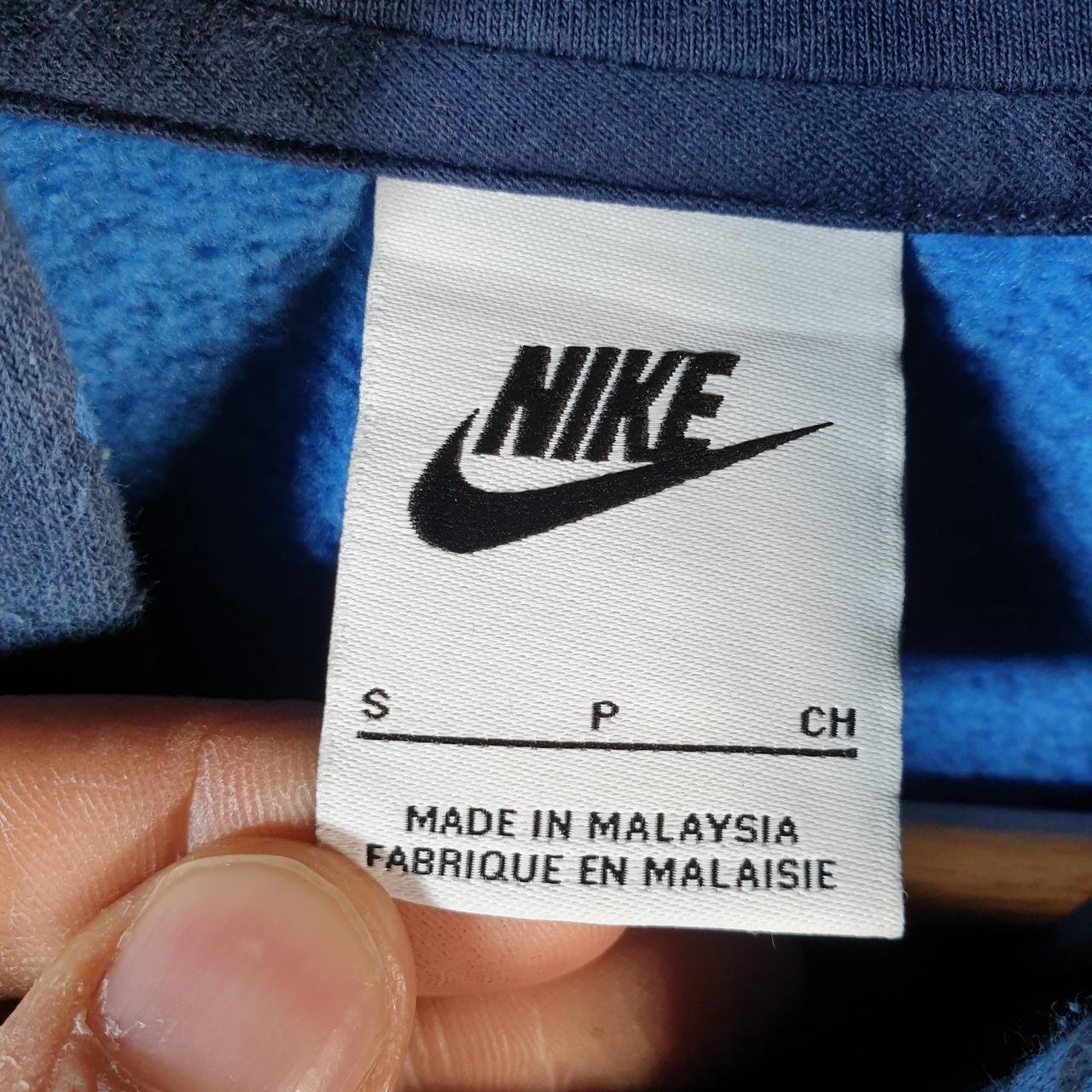 Vintage Nike Club Embroidered Hoodie Men’s Small Blue Swoosh Y2K Pullover Logo
