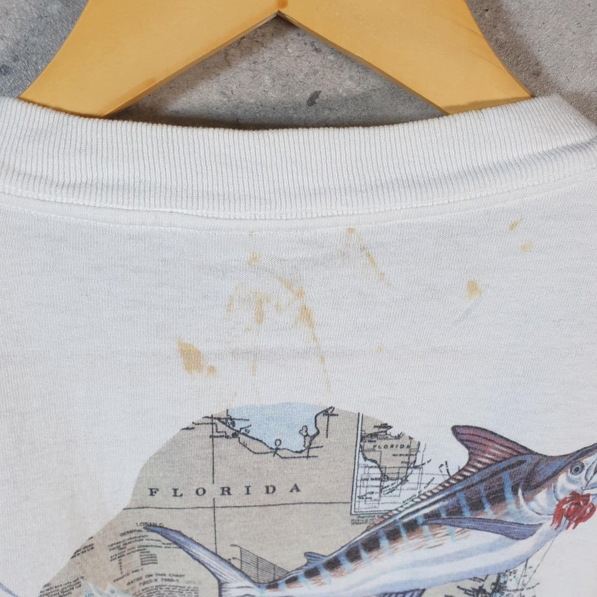 Vintage Oneita Power Florida Game Fish 90s USA Single Stitch T Shirt Men’s XL White