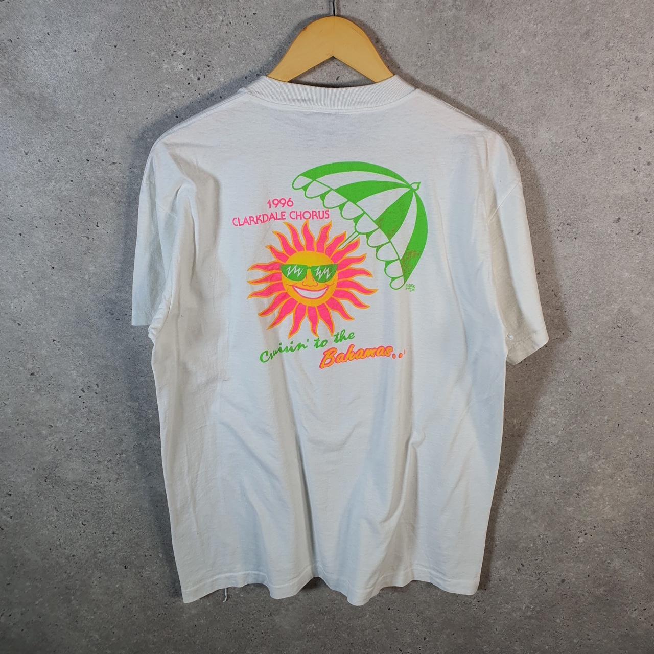 Vintage Oneita Power 1996 Clarkdale Chorus Bahamas USA Single Stitch T Shirt Men’s Large White