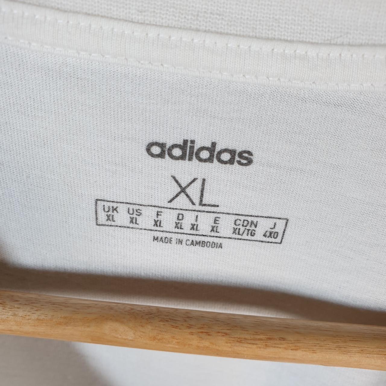 Vintage Adidas T Shirt Men’s XL White Three Stripes Logo Athletic