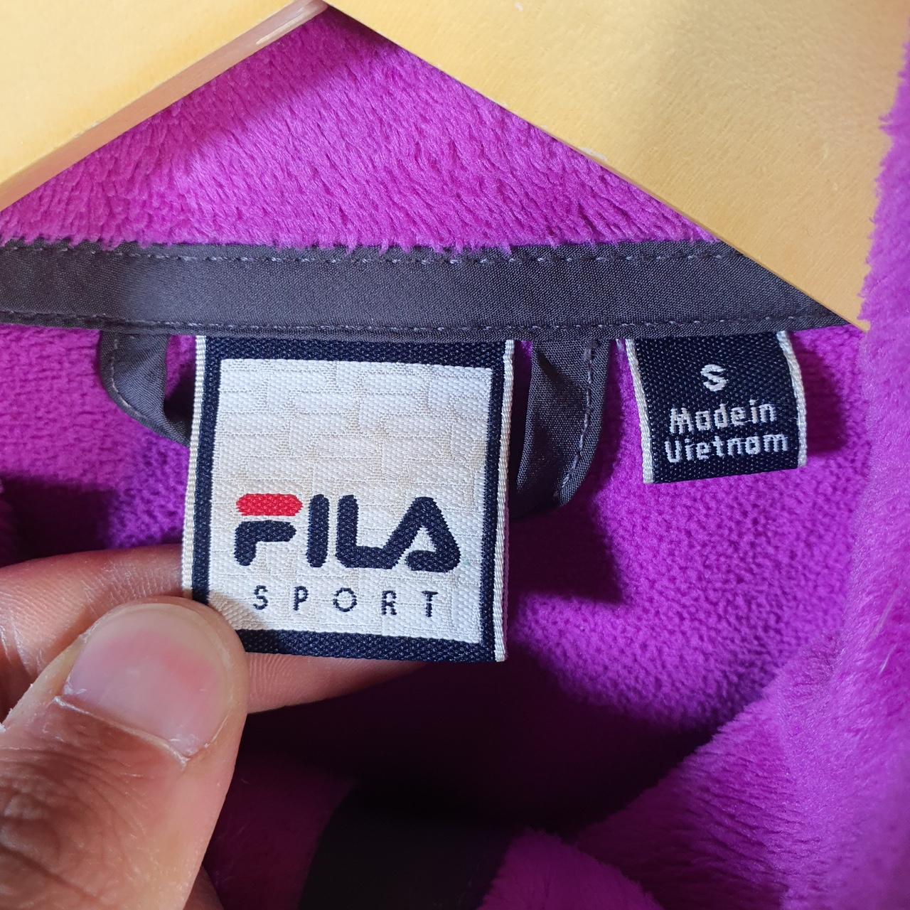Fila Fleece Full Zip Sweatshirt Womens Small Pink Embroidered Logo