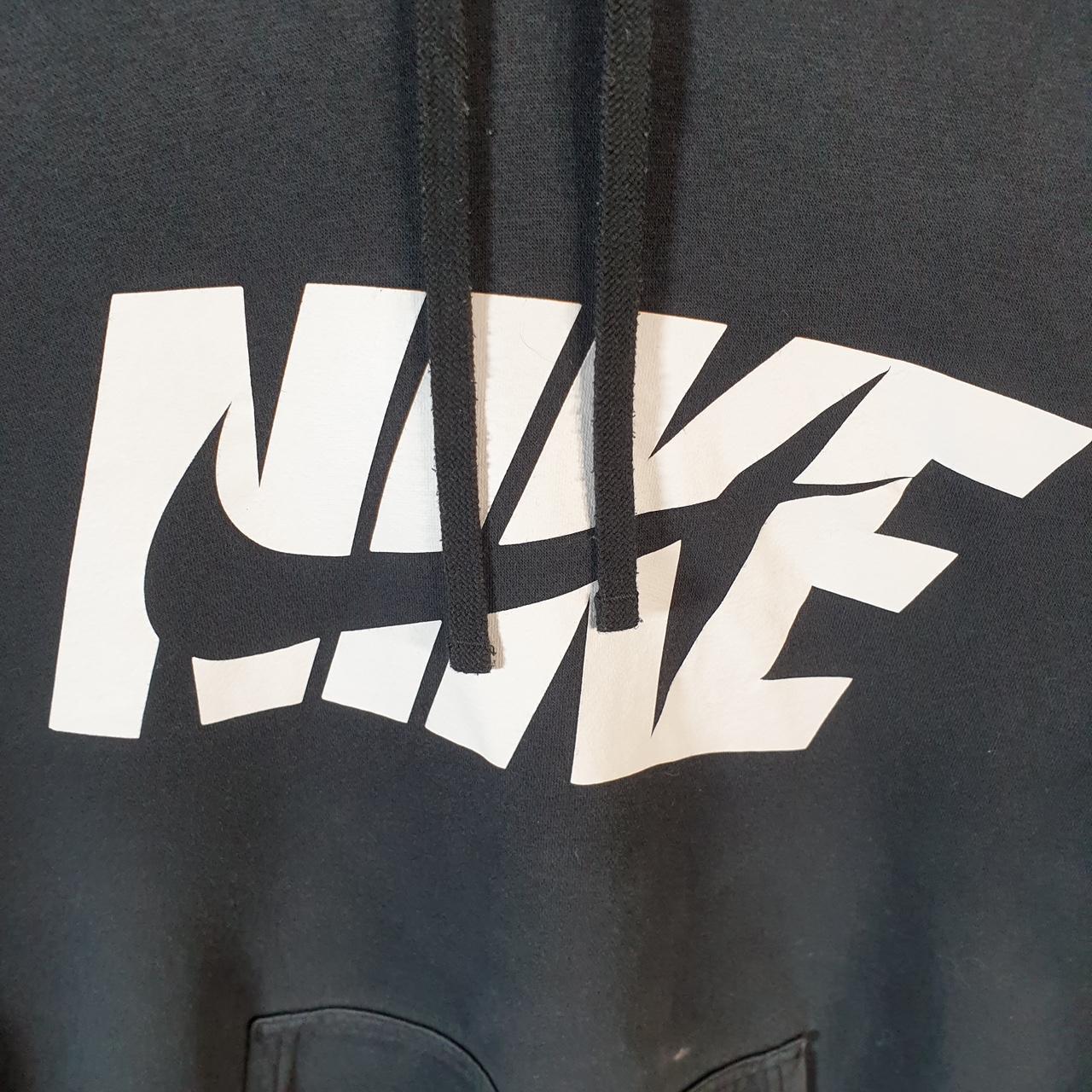 Vintage Nike Club Spellout Hoodie Men’s Medium Black Swoosh Y2K Pullover